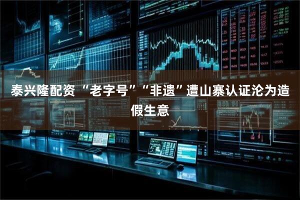 泰兴隆配资 “老字号”“非遗”遭山寨认证沦为造假生意